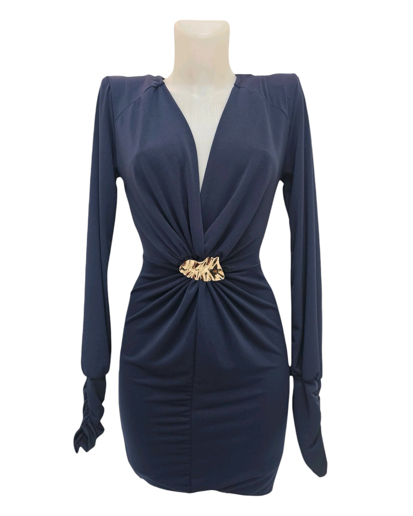 Vestido Drapeado Broche Cannes