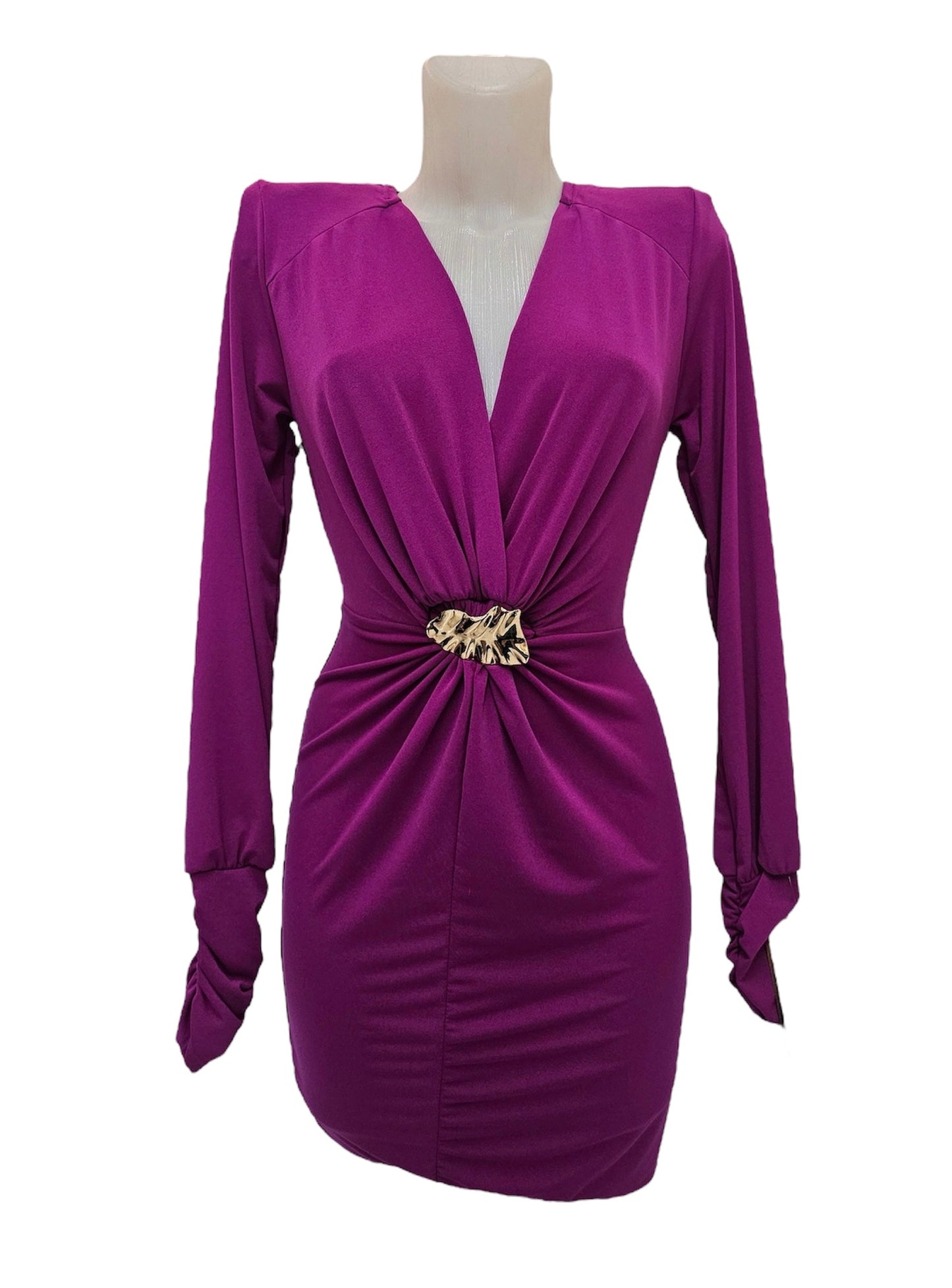 Vestido Drapeado Broche Cannes