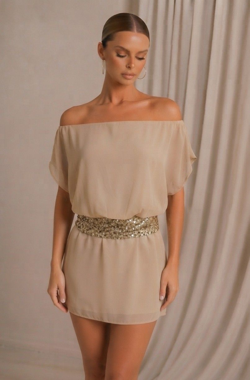 Vestido Corto Con Lentejuela