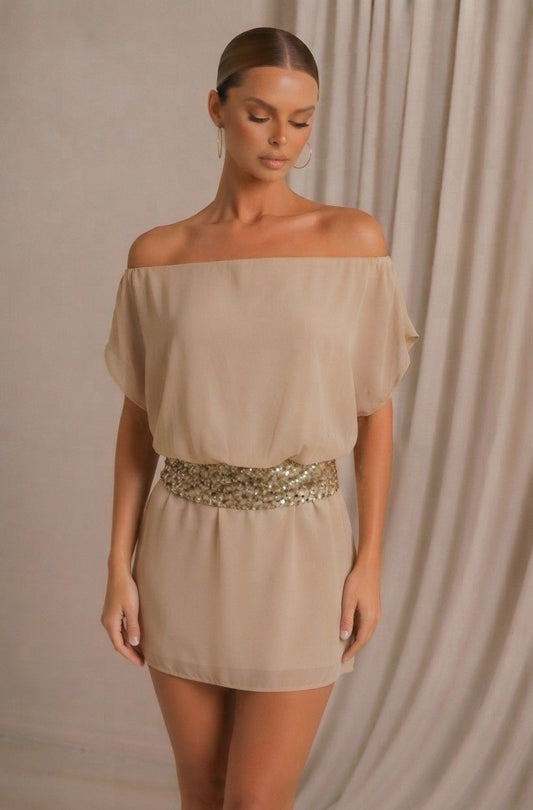 Vestido Corto Con Lentejuela
