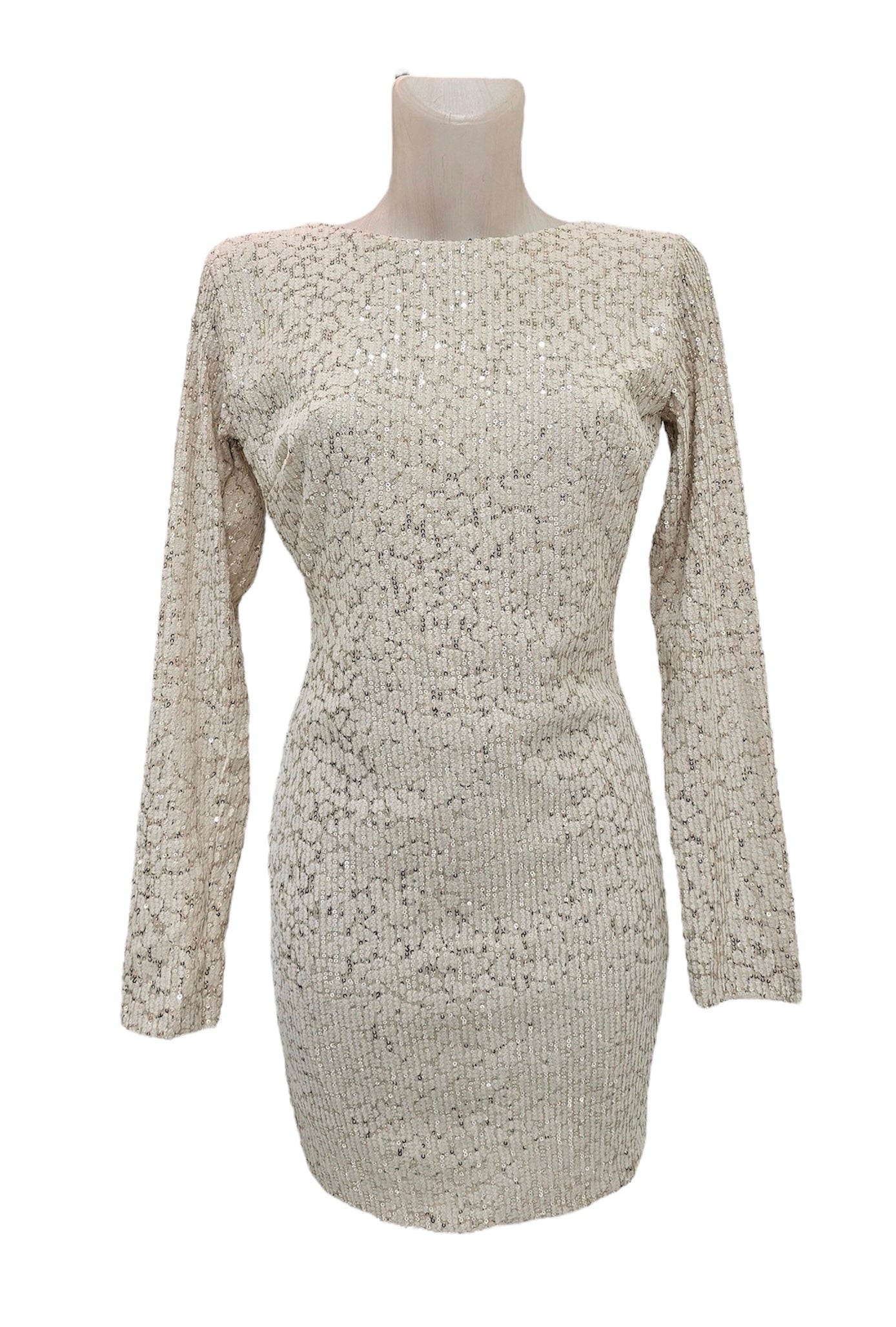 Vestido Lentejuelas Bordeaux espalda abierta