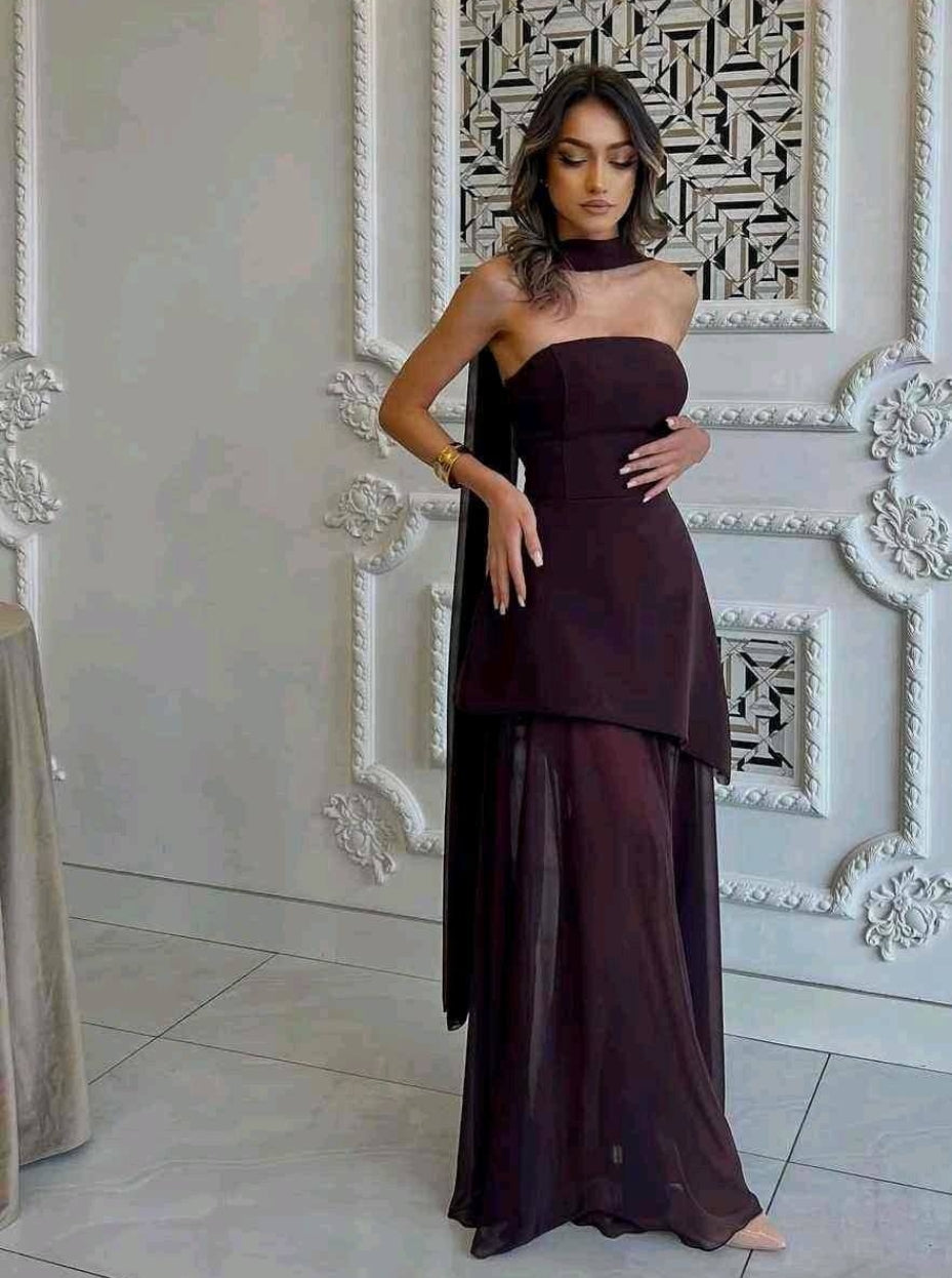 Vestido "Eclipse Nocturno" Maxi Strapless Envolvente