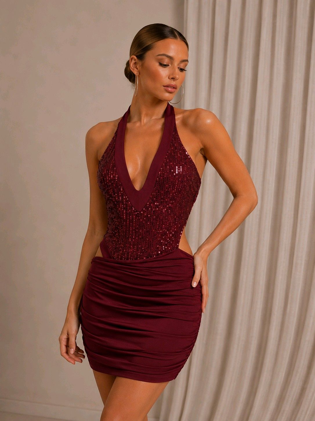 Vestido Halter Lentejuelas Dublin