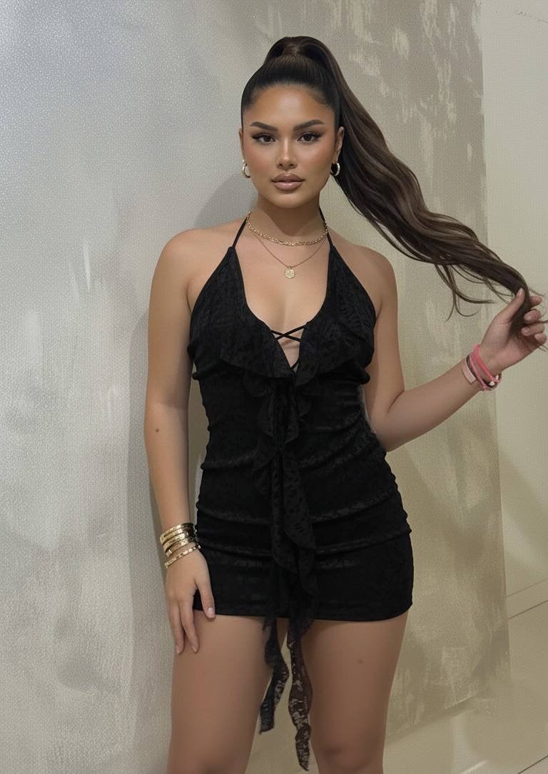 Vestido Halter Volantes Soho