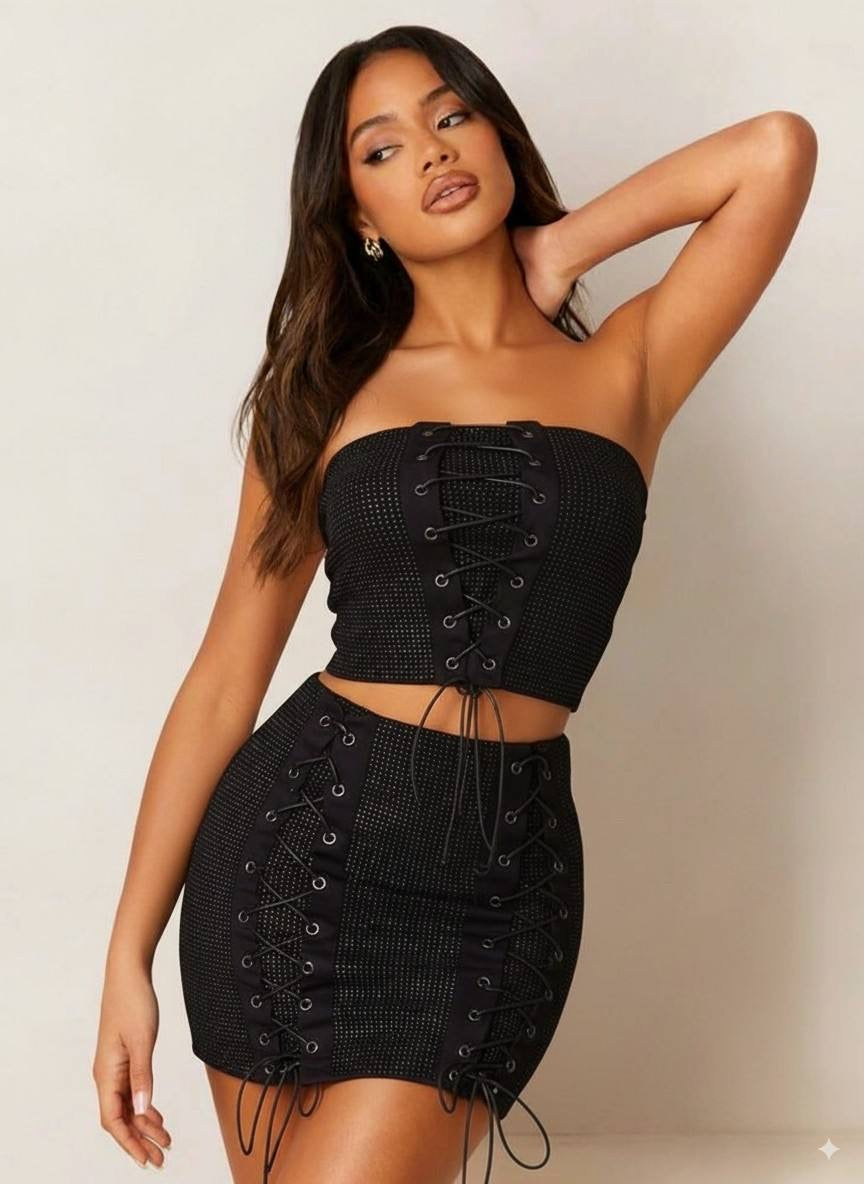 Conjunto Vegas Corset (top + falda)