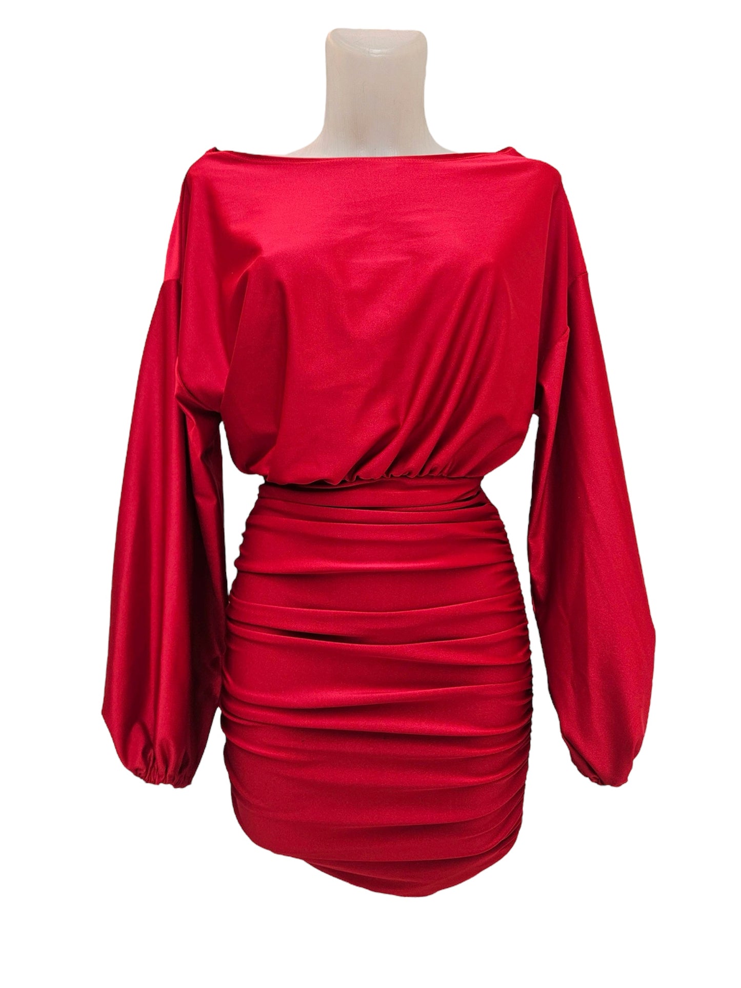 Vestido Sevilla Mini satinado de hombro caído